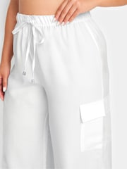 Yours Curve Natural Linen Look Cargo Trousers - Image 4 of 5