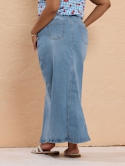 Fusta maxi din denim Yours Curve - Imaginea 11 din 11