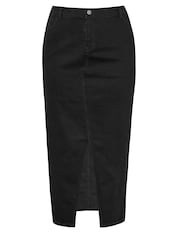 Yours Curve Black Denim Maxi Skirt - Image 5 of 5