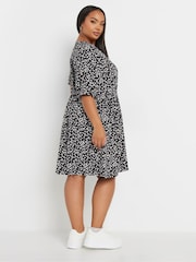 Yours Curve Black Limited Raglan Prairie Short Dress - Image 2 of 5