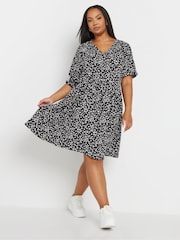Yours Curve Black Limited Raglan Prairie Short Dress - Image 4 of 5