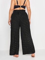 Yours Curve Black Meic Tassel Beach Trousers - Image 3 of 5