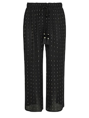 Yours Curve Black Meic Tassel Beach Trousers - Image 5 of 5