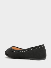 Yours Curve Black Ground Wide Fit Blaise Ballerinas - Image 5 of 5