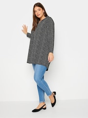 Yours Curve Black Abstract Print Shirt - Image 2 of 5