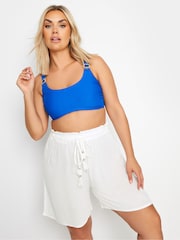 Yours Curve White Tassel Detail Beach Shorts - Image 1 of 5