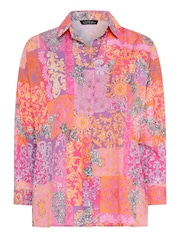 Yours Curve Pink Limited Collection Scarf Boyfriend Shirt - Image 5 of 5