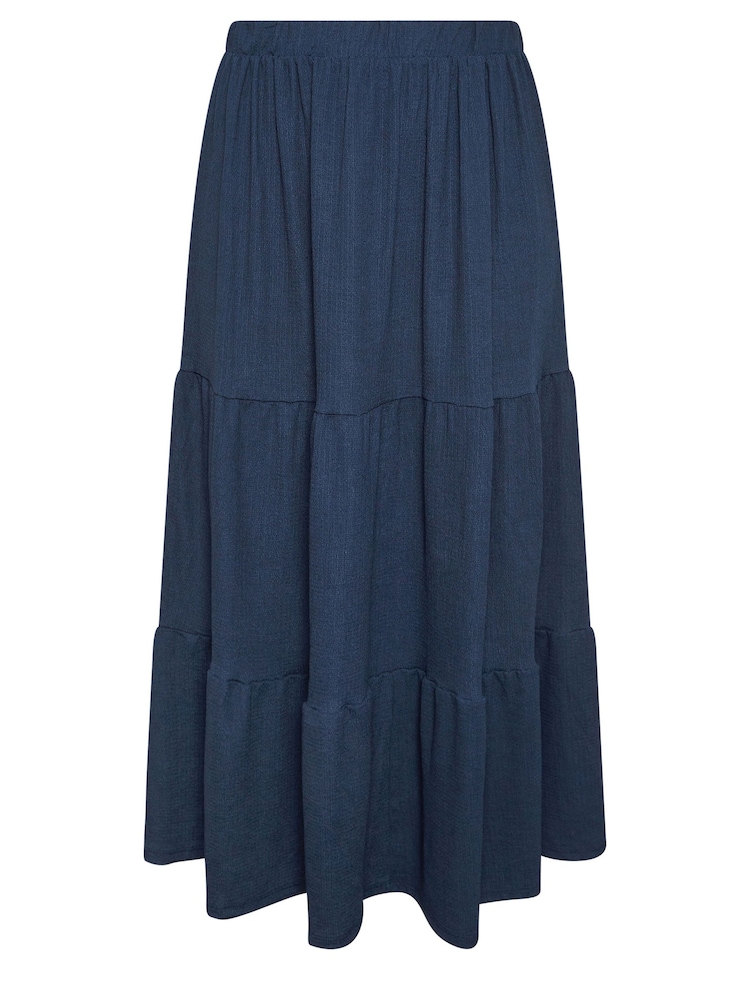 Marineblau/blau - Yours Curve – strukturierter Maxirock - Bild 5 von 5 Marineblau/blau - Yours Curve – strukturierter Maxirock - Bild 5 von 5