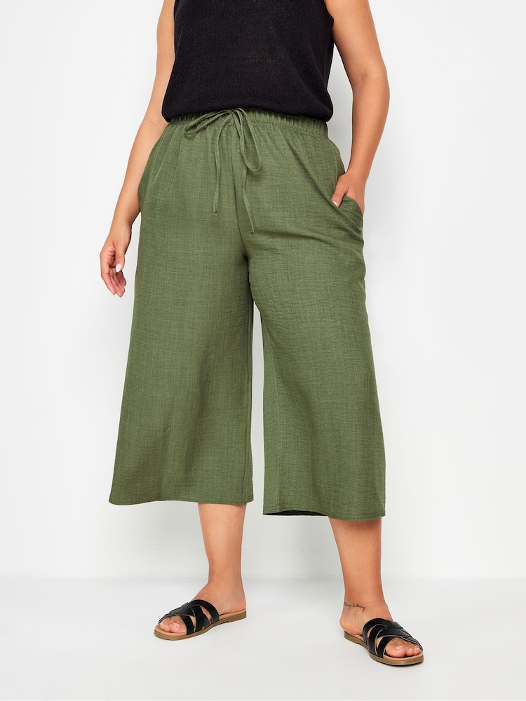 Grün - Yours Curve Linen Look Cropped Trousers - Bild 1 von 5 Grün - Yours Curve Linen Look Cropped Trousers - Bild 1 von 5