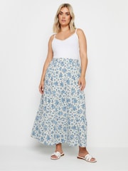 Yours Curve White Textured Maxi Skirt - Image 2 of 5