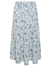 Yours Curve White Textured Maxi Skirt - Image 5 of 5