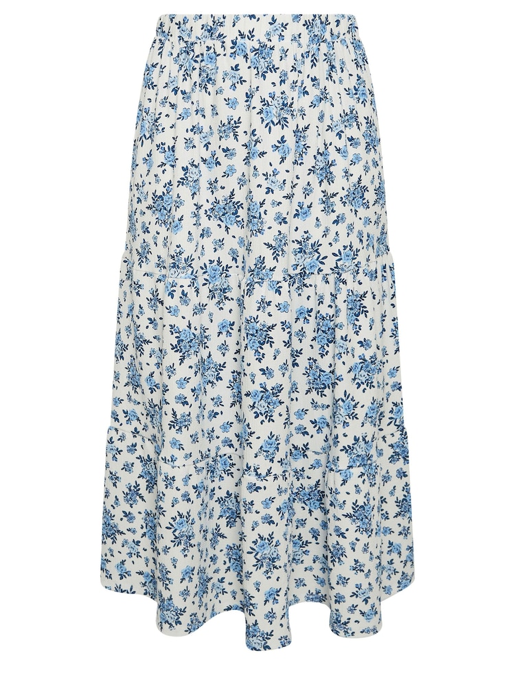 Yours Curve White Textured Maxi Skirt - Image 5 of 5