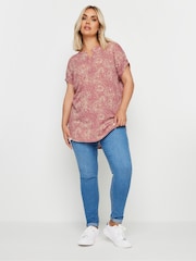 Yours Curve Pink Notch Texture Top - Image 2 of 5
