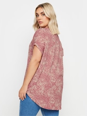 Yours Curve Pink Notch Texture Top - Image 3 of 5