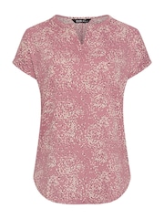 Yours Curve Pink Notch Texture Top - Image 5 of 5