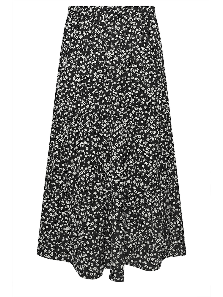 Yours Curve Black Textured Maxi Skirt - Image 5 of 5