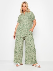 Yours Curve Green Notch Texture Top - Image 2 of 5