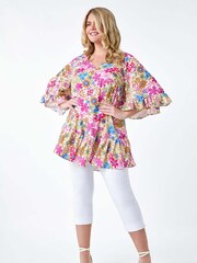 Roman Multi Floral Print Frill Detail Top - Image 2 of 5