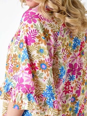 Roman Multi Floral Print Frill Detail Top - Image 5 of 5