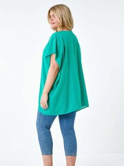 Roman Green Textured Plain Pleat Front Top - Image 4 of 5