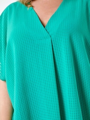 Roman Green Textured Plain Pleat Front Top - Image 5 of 5