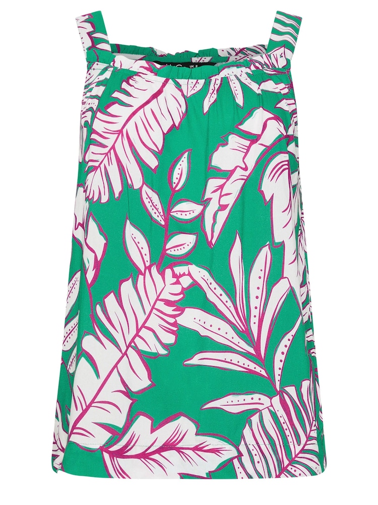 M&Co Petite Outlined Tropiocal Leaf Print Sleeveless Cami - Image 5 of 5