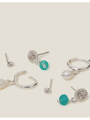 Accessorize Silver Plated Earrings 3 Pack - Image 1 of 3