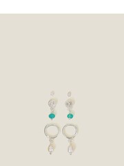 Accessorize Silver Plated Earrings 3 Pack - Image 2 of 3