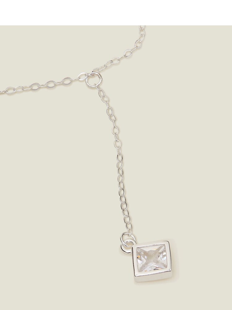 Accessorize Silver Sterling Drop Y Chain Necklace - Image 1 of 2 Accessorize Silver Sterling Drop Y Chain Necklace - Image 1 of 2