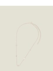 Accessorize Silver Plated Diamond Station Necklace - Image 2 of 3