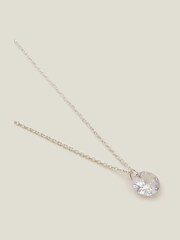 Accessorize White Sterling Silver Plated Cubic Zirconia Pendant Necklace - Image 1 of 2