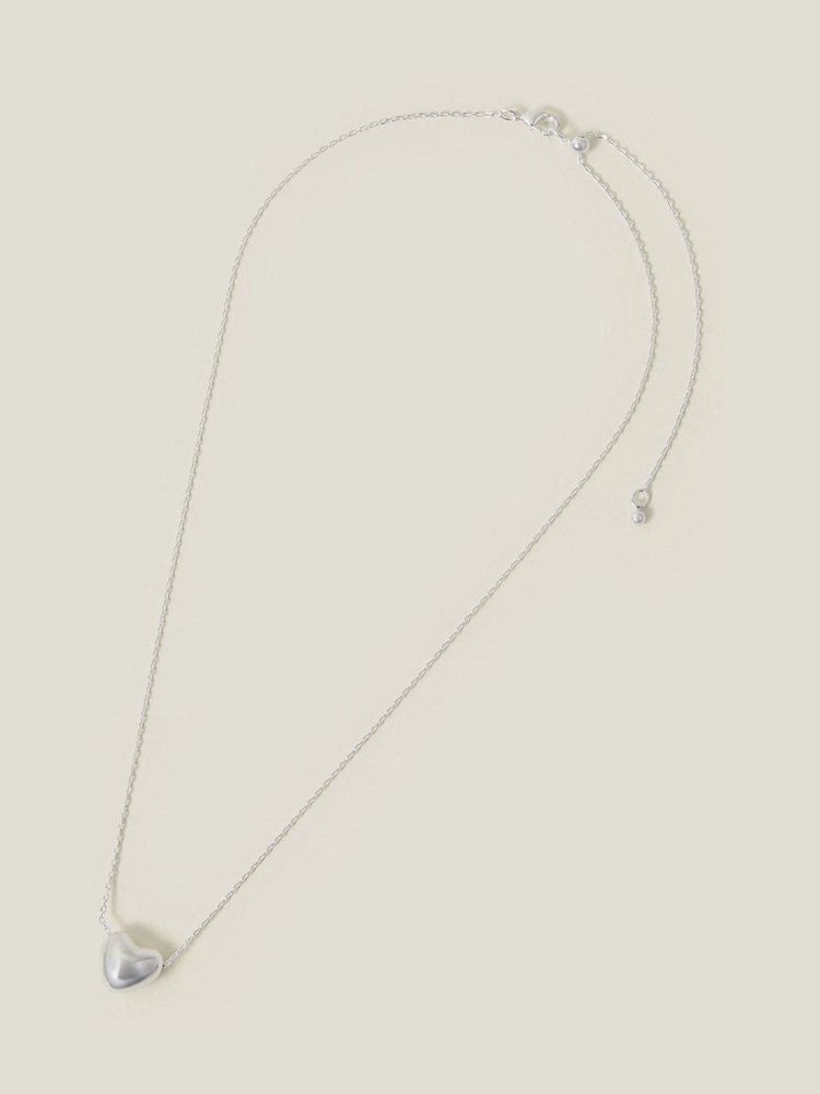 Accessorize Silver Plated Puff Heart Pendant - Image 2 of 3 Accessorize Silver Plated Puff Heart Pendant - Image 2 of 3