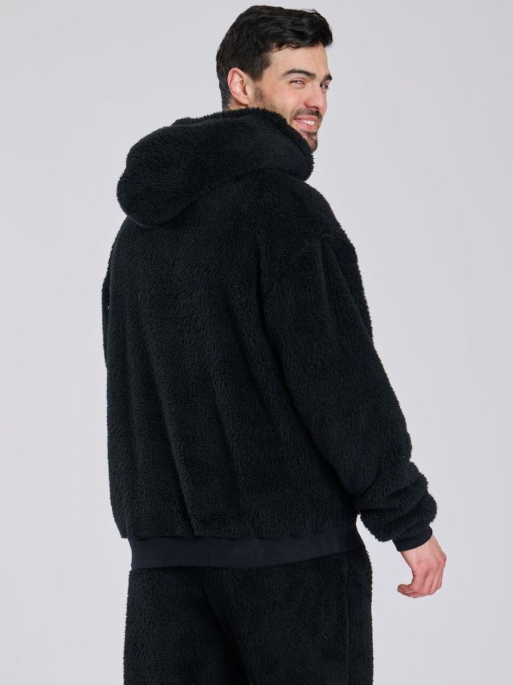 Loungeable Black Sherpa Lounge Hoodie - Image 6 of 6