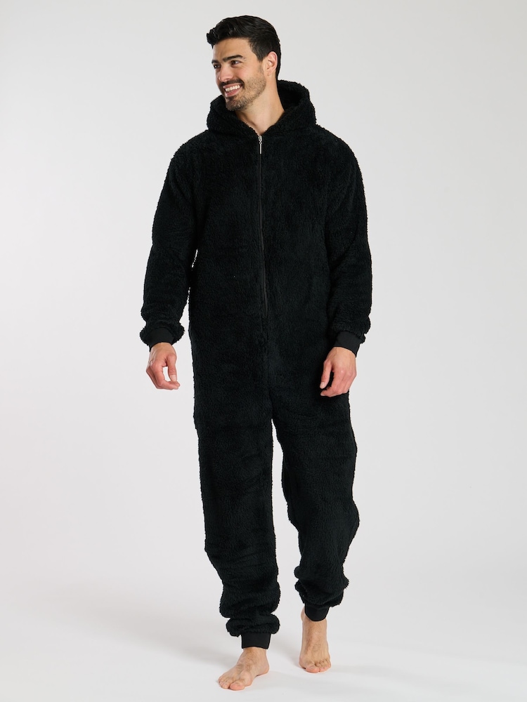 Loungeable Black Mens All-In-One - Image 1 of 5