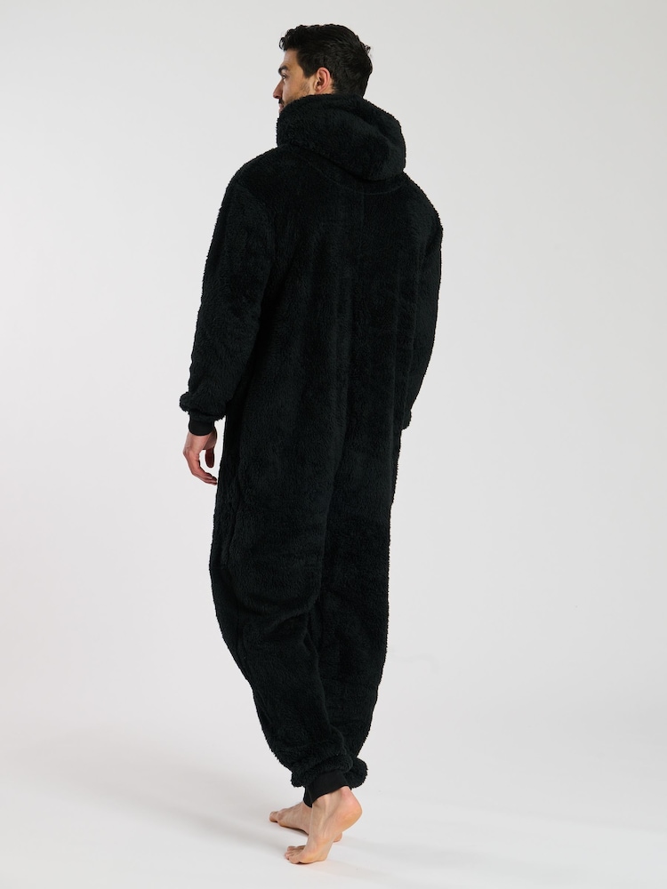 Loungeable Black Mens All-In-One - Image 2 of 5
