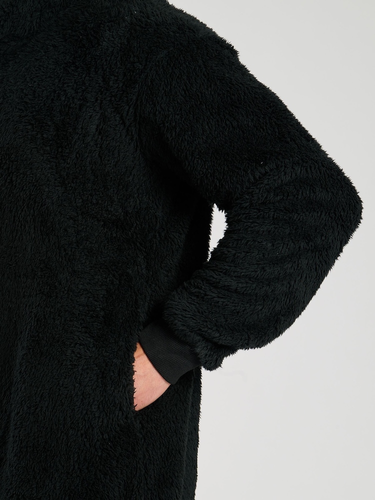 Loungeable Black Mens All-In-One - Image 5 of 5