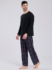 Musta - Loungeable fleece Ruutu Housut Pyjama-setti - Kuva 4 / 5