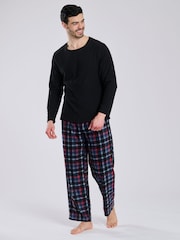 Musta - Loungeable fleece Ruutu Housut Pyjama-setti - Kuva 5 / 5