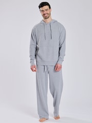 Loungeable – Lounge-Jogginghosen mit geradem Bein und Waffelstruktur - Bild 1 von 4