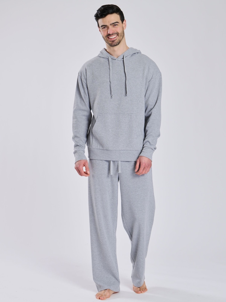 Loungeable – Lounge-Jogginghosen mit geradem Bein und Waffelstruktur - Bild 1 von 4