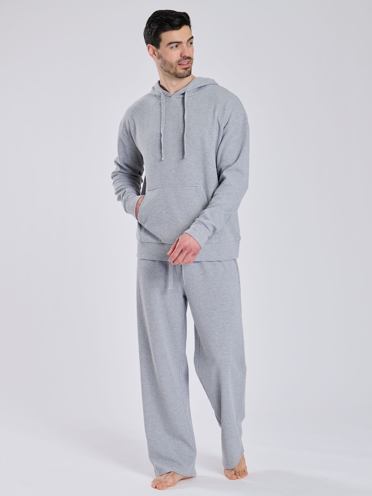 Loungeable – Lounge-Jogginghosen mit geradem Bein und Waffelstruktur - Bild 2 von 4