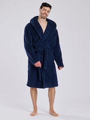 Loungeable Blue Sherpa Hooded Dressing Gown - Image 2 of 5