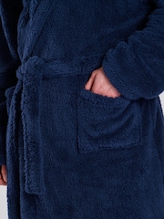 Loungeable Blue Sherpa Hooded Dressing Gown - Image 5 of 5