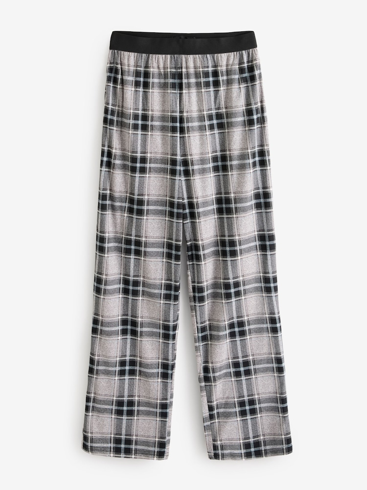 Loungeable Black Jersey Top With Micro Fleece Check Trousers Set - Image 6 of 6