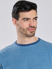 Loungeable Light Blue Jersey Top With Brushed Check Trousers - Image 4 of 7