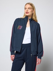 SCAMP & DUDE Blue Zip Through Multi Bolt Funnel Neck Sweat Top - Image 1 of 4