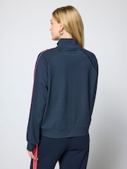 SCAMP & DUDE Blue Zip Through Multi Bolt Funnel Neck Sweat Top - Image 2 of 4