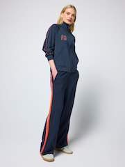 SCAMP & DUDE Blue Zip Through Multi Bolt Funnel Neck Sweat Top - Image 3 of 4