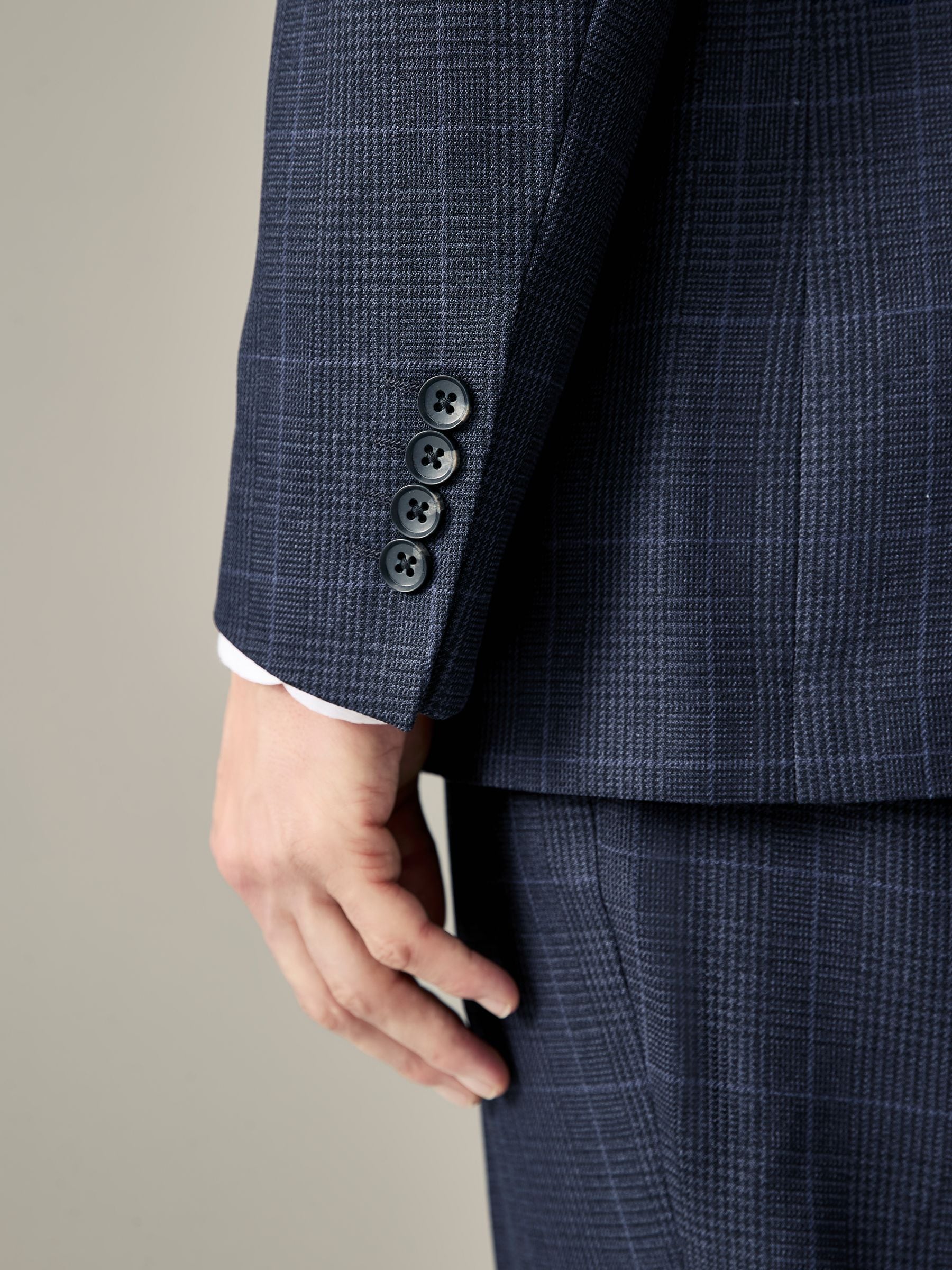 Buy Navy Blue Regular Fit Prince of Wales Check Suit Jacket