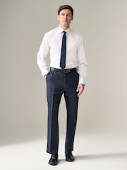 Navy Blue Regular Fit Prince of Wales Check Suit Trousers - Image 3 of 9
